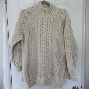 Zara Cream Cable Knit Sweater